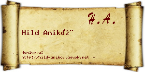 Hild Anikó névjegykártya