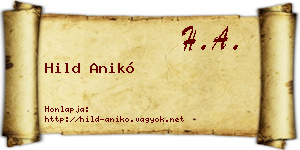 Hild Anikó névjegykártya